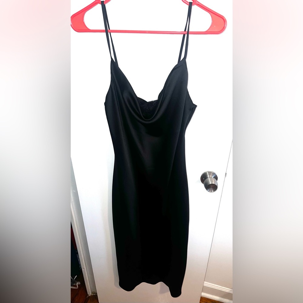 River Island Midi Silk Slip Dress with Lace